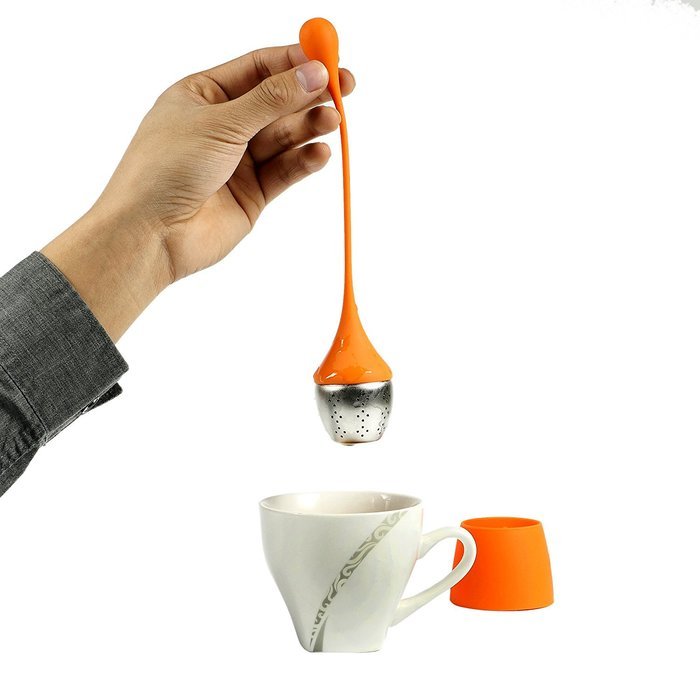 ETvalley Silicone Tea Infuser with Stainless Steel Strainer for Loose Leaf- for Cup, Mug or Teapot, Set of 4-Blue... N11