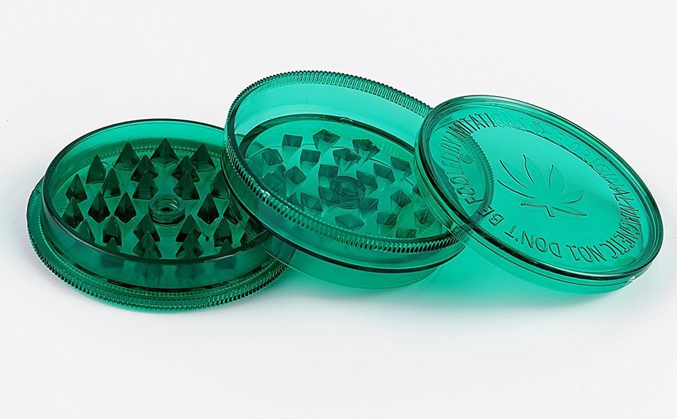3-Part Acrylic Grinder with Magnet Solid Colored Cover (Green) N14
