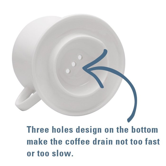 Coffee Dripper - Porcelain Pour Over Cone, 3 Holes - by Sweese N4