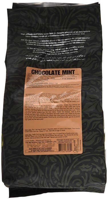 Metropolitan Tea 200 Count Pyramid Shaped Teabags, Chocolate Mint N4