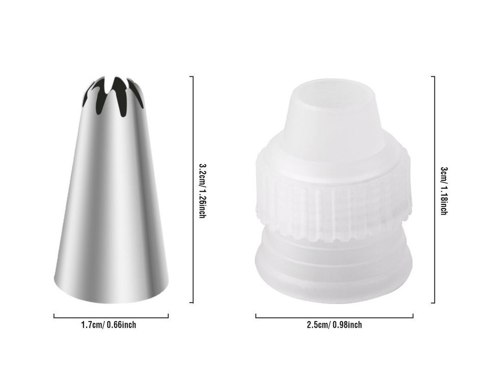 Cake Decorating, MCIRCO 6-piece Piping Tips Stainless Steel Icing Tips Small Size Cupcake Decorating Kit Frosting... N6