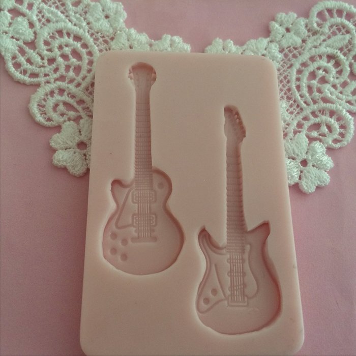 Guitars Silicone Mold By Oh! Sweet Art FDA Approved for Food N2