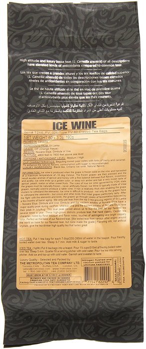 Metropolitan Tea 60 Count Classic Teabags, Ice Wine