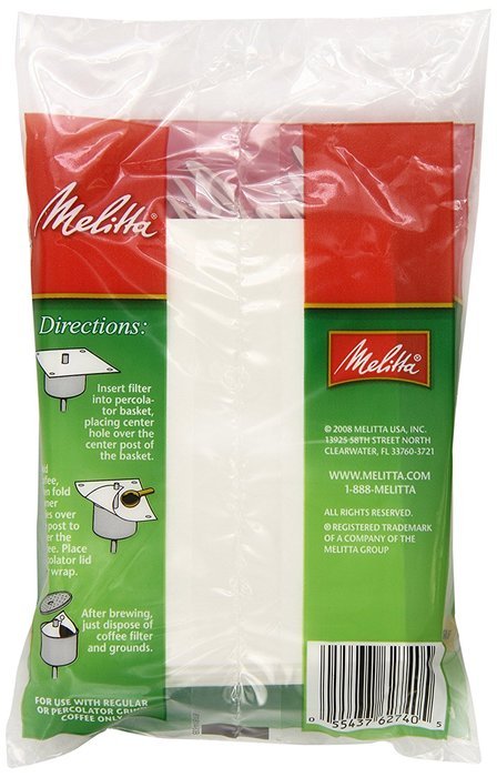 Melitta Coffee Filters for Percolators, White Wrap Around, 40-Count Filters (Pack of 12)