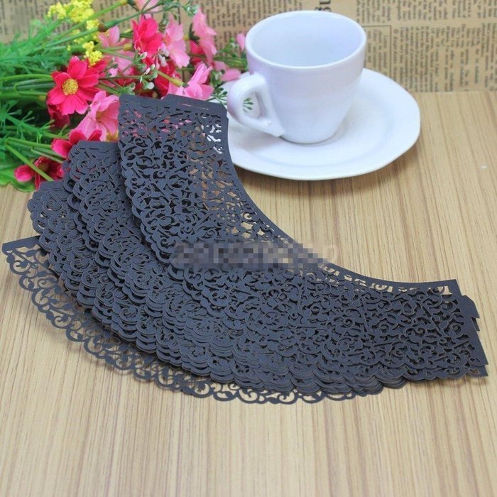Sorive &reg; Pack of 120 Black Cupcake Wrappers Filigree Artistic Bake Cake Paper Cups Little Vine Lace Laser Cut...