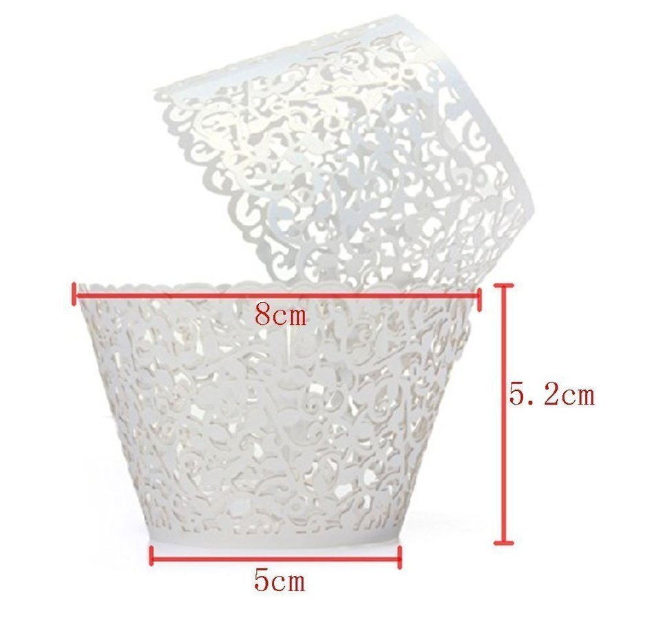 Sorive &reg; Pack of 120 Black Cupcake Wrappers Filigree Artistic Bake Cake Paper Cups Little Vine Lace Laser Cut... N3