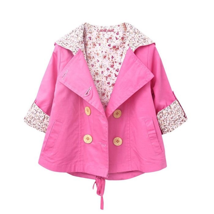 Laimeng, Kid Baby Girls Floral Print Coat Outerwear Windbreaker Baby Jackets Clothes (XL, Hot Pink) N6