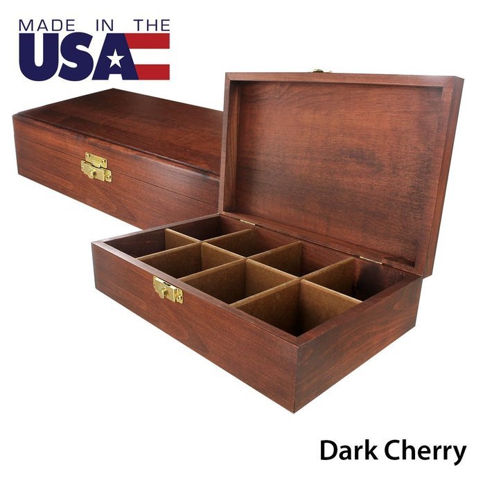 Tea Chest - Dark Cherry Finish - US Made
