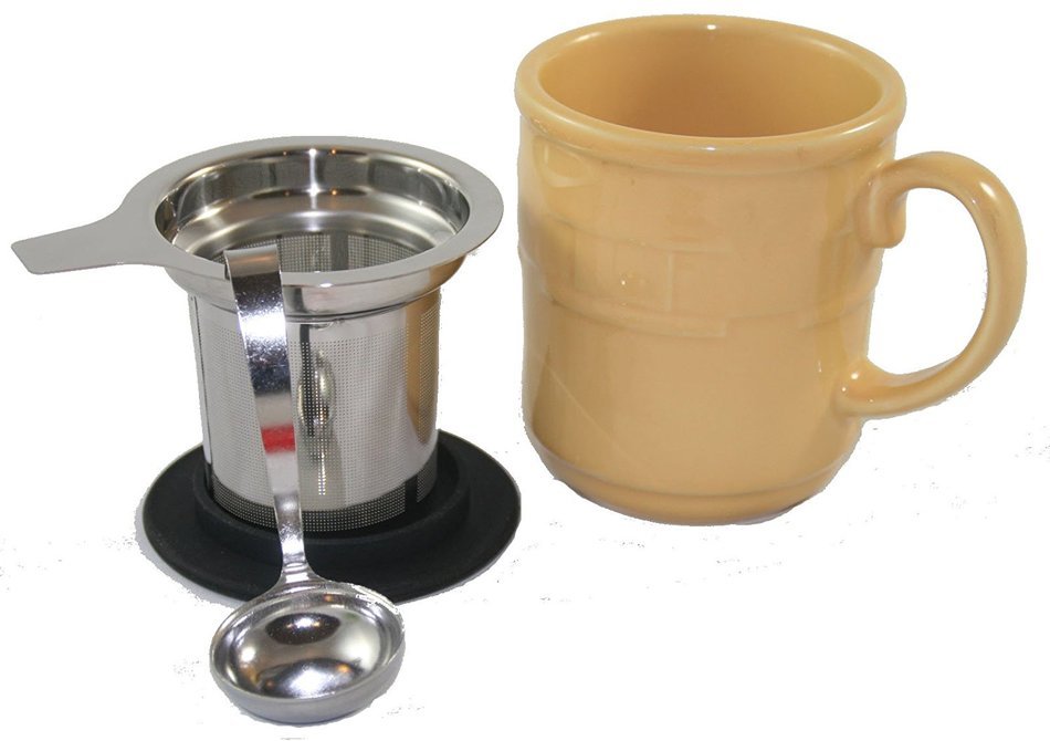 Bellford Home Loose Leaf Stainless Steel, Steep-In-Cup Tea Infuser with Tea Spoon (Black) N4