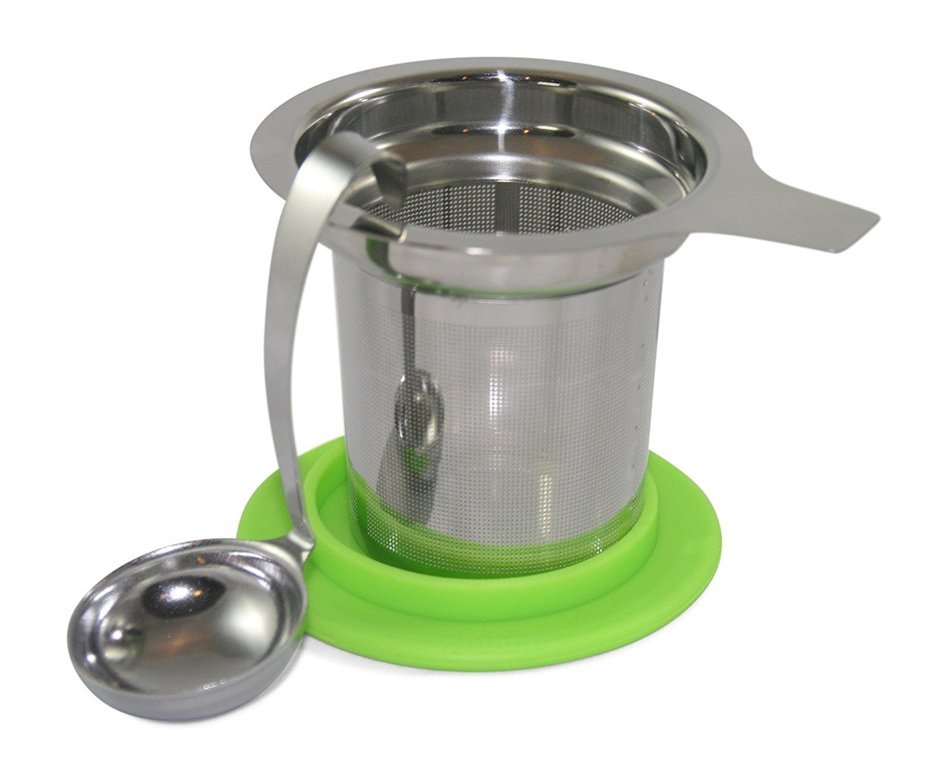 Bellford Home Loose Leaf Stainless Steel, Steep-In-Cup Tea Infuser with Tea Spoon (Black) N7