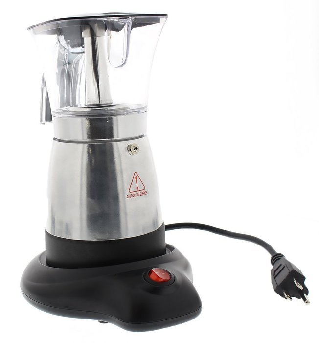 Brentwood Electric 6 Cup Moka Espresso Maker in Silver - 6.5" x 9" x 6" N5