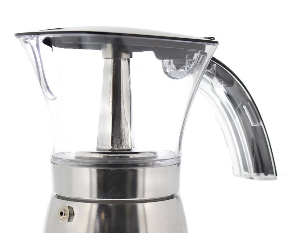 Brentwood Electric 6 Cup Moka Espresso Maker in Silver - 6.5" x 9" x 6" N6