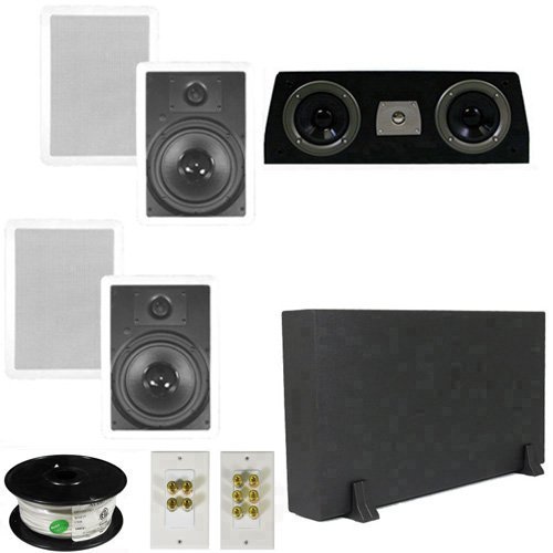 Theater Solutions 5.1 Home Theater 8" In Wall Speakers, Center, 8" Powered Sub and More TS80WC51SET1