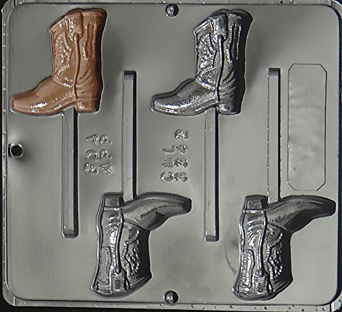 Cowboy Boot Lollipop Chocolate Candy Mold 3342