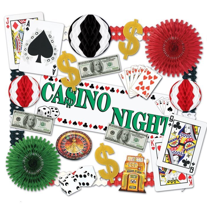Beistle 55148 Casino Decorating Kit, 24 Pieces
