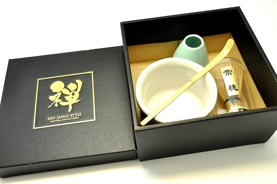 Japanese Mino Yaki ware Matcha Bowl And Tea Ceremony Set Green Tea 11 / 11 / 8.5cm (4.3 / 4.3 / 3.3inch)[7363] N3