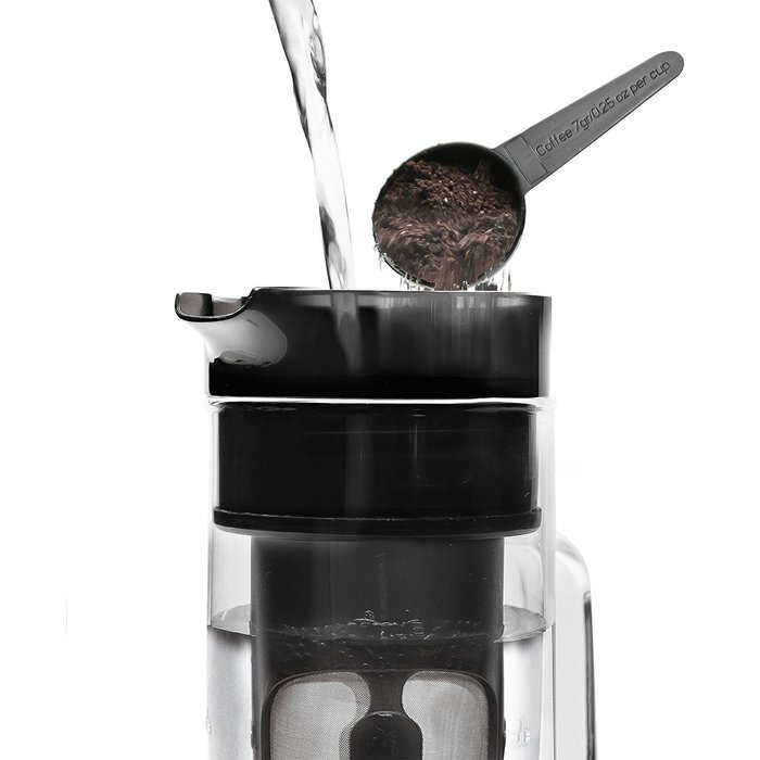 Primula Cold Brew Travel Bottle with Black Insulating Neoprene Sleeve &ndash; Borosilicate Glass and Stainless Steel... N7