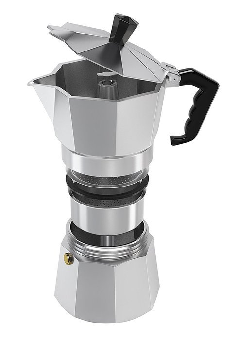 Classic 6 Cup Capacity Stovetop Italian Moka Espresso Maker. Best Polished Aluminium Pot for Camping or Outdoor... N4