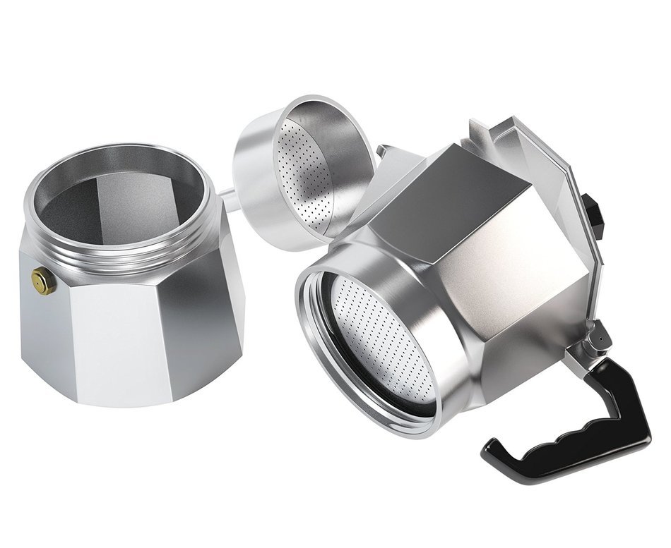 Classic 6 Cup Capacity Stovetop Italian Moka Espresso Maker. Best Polished Aluminium Pot for Camping or Outdoor... N5