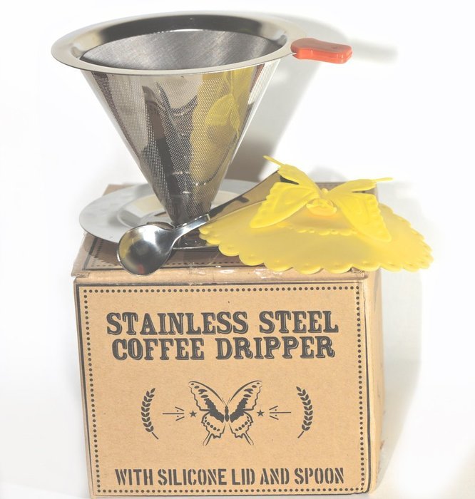 Stainless Steel Pour Over Coffee Dripper by Koffie, Permanent, Reusable Paperless Coffee Filter with Coffee Spoon... N3
