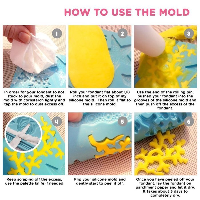 My Cake Tool Set of 3 Silicone Molds for Cake Decorating N3
