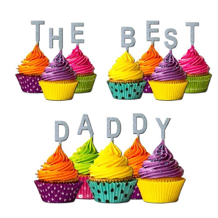 The Best Daddy Cupcake Topper Party Favors Birthday Anniversary Fathers day Solid purple N13