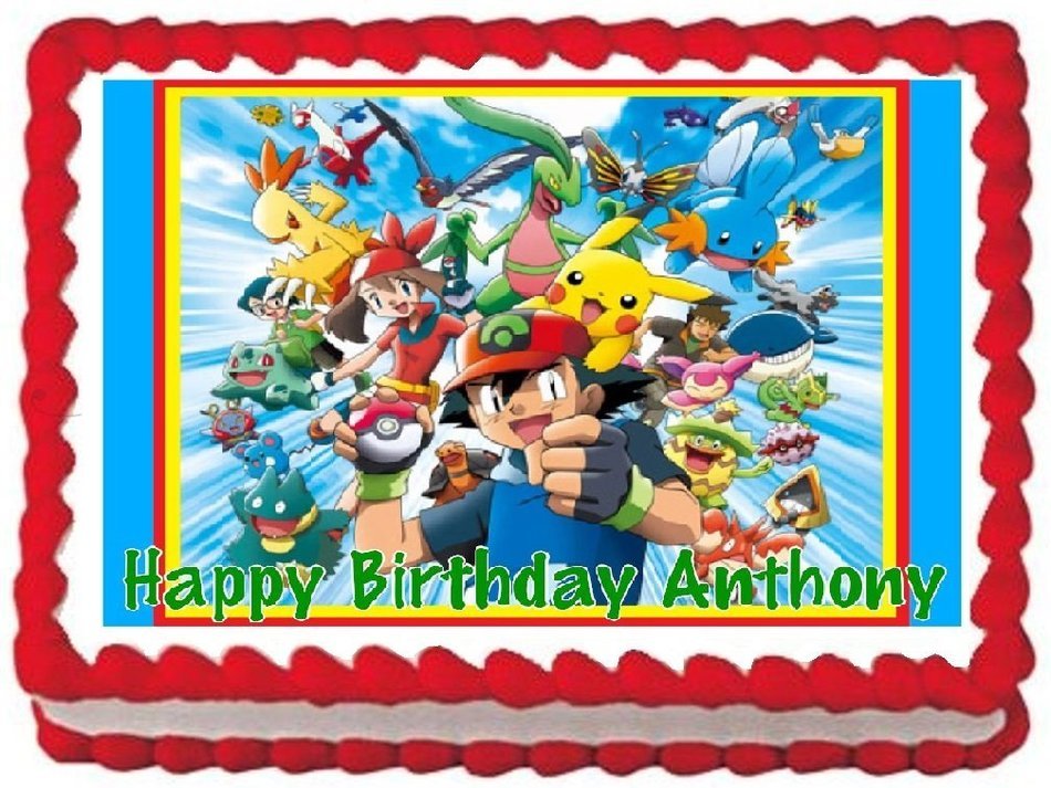 Pokemon Edible Frosting Sheet Cake Topper - 1/4 Sheet