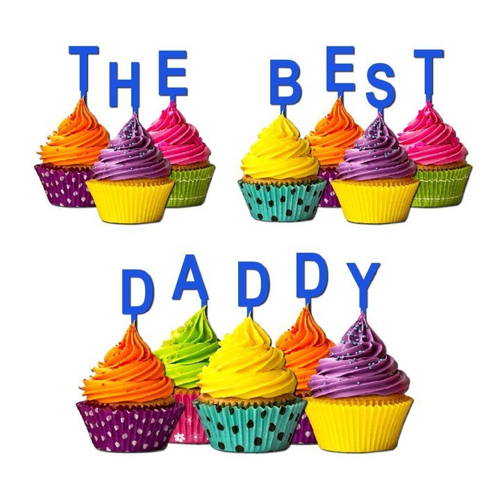 The Best Daddy Cupcake Topper Party Favors Birthday Anniversary Fathers day Solid purple N15