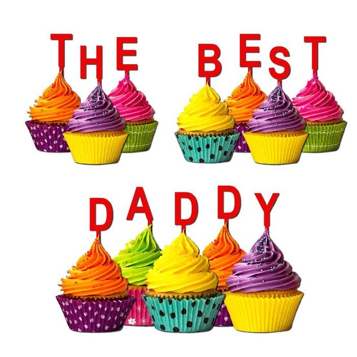 The Best Daddy Cupcake Topper Party Favors Birthday Anniversary Fathers day Solid purple N18