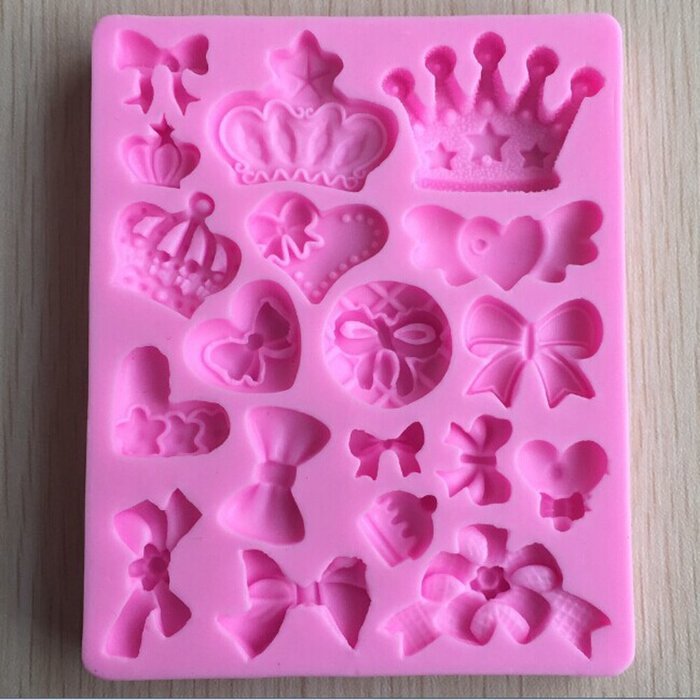 Karen Baking Different Types Of Bows And Crown Shape 3D Silicone Cake Mold For Cake Fondant Decorating N3