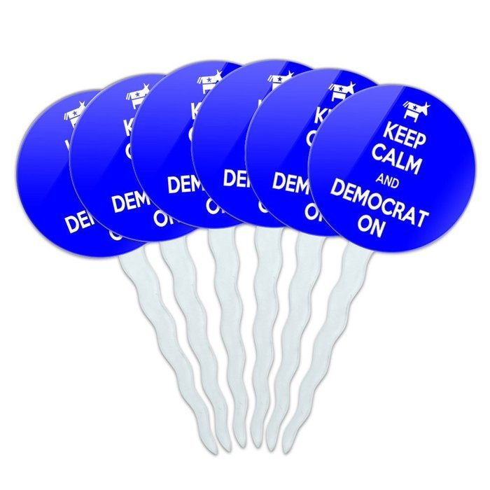 Set of 6 Cupcake Picks Toppers Decoration Keep Calm and A-H - Fish On Bass Fishing - Keep Calm and N29