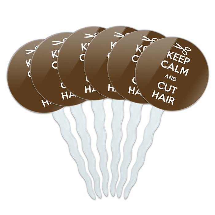 Set of 6 Cupcake Picks Toppers Decoration Keep Calm and A-H - Fish On Bass Fishing - Keep Calm and N33