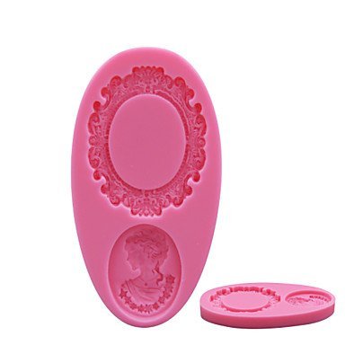 Sher Oval Cameo & Frame Fondant Mold,Queen Cake Border Fondant Cake Molds,Mould chocolate Fondant Cake tools N2
