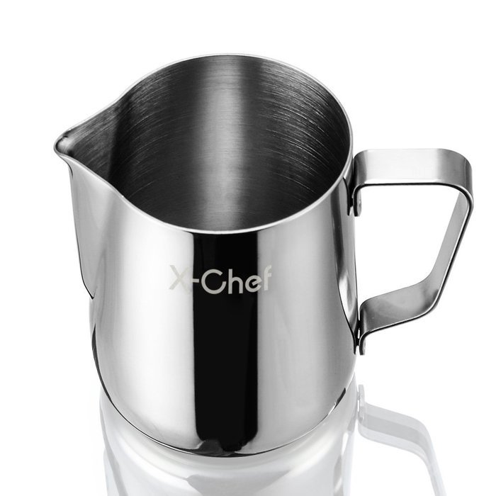 Milk Pitcher, X-Chef Stainless Steel Milk Cup Milk Frothing Pitcher 600ml/20fl.oz Christmas Gift N6