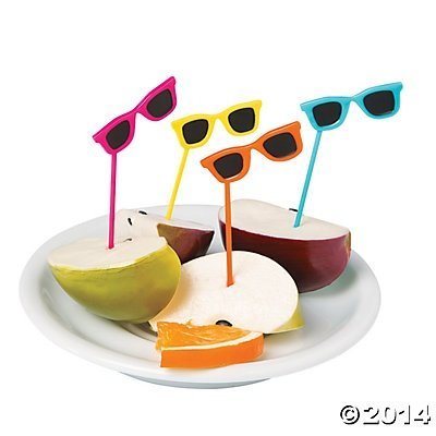 Sunglasses Food Cupcake Picks - 72 pcs