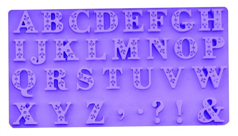 Beauty Clubs 3D Cake Chocolate Sugarcraft Cutter Mould Alphabet Letter Silicone Fondant Mold N4