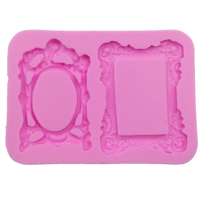 Funshowcase Sugarcraft 2 Mirror or Photo Frames or Picture Frame Candy Silicone Mold N2