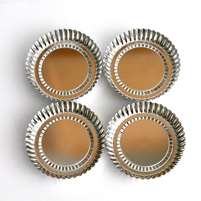 Tart Pan by Vanika, Pack of 4, Heavy Duty Tinned Steel Quiche Pans, Excellent Heat Conduction for Uniform Baking... N2