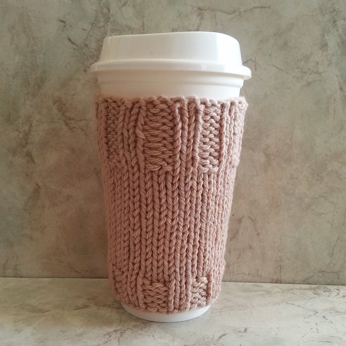 Cotton Knit Coffee Cup Sleeve Camel N2