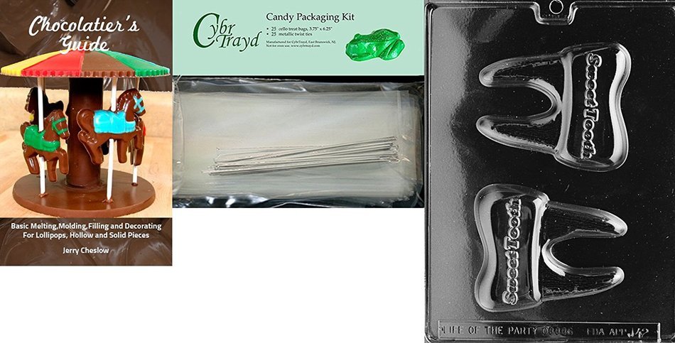 Cybrtrayd J042 Sweet Tooth Chocolate Candy Mold with Exclusive Cybrtrayd Copyrighted Chocolate Molding Instructions N3