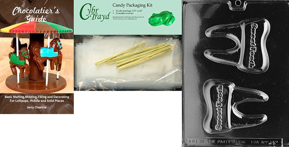 Cybrtrayd J042 Sweet Tooth Chocolate Candy Mold with Exclusive Cybrtrayd Copyrighted Chocolate Molding Instructions N4