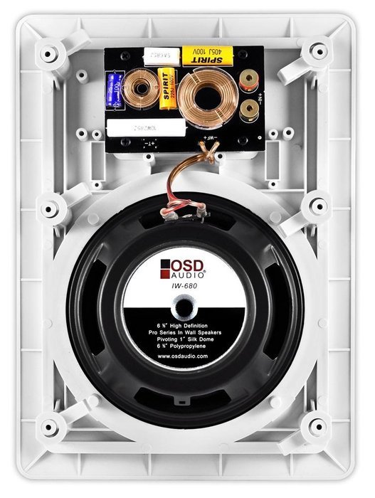 OSD Audio IW680 6.5-inch Polypropylene In-Wall Speaker Pair N4