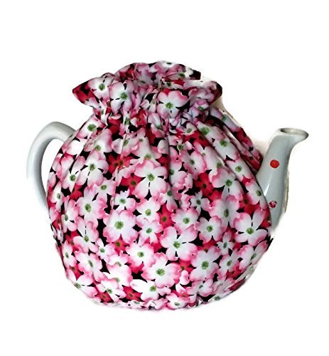 Teapot Cozy, tea warmer with Pink Dogwood Flowers for a 5-8 cup teapot #317 N4