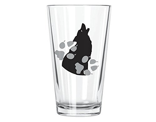 Corkology Wolk Paw Prints Pint Glass, Clear