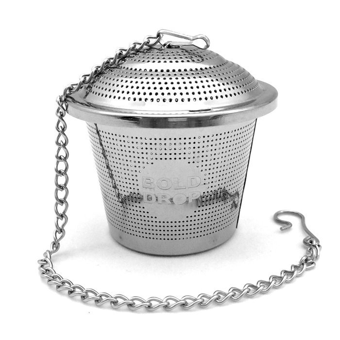 BoldDrop Extra Fine Loose Leaf Tea Infuser / Stainless Steel Filter with Extended 7" Chain (1 pack) N5