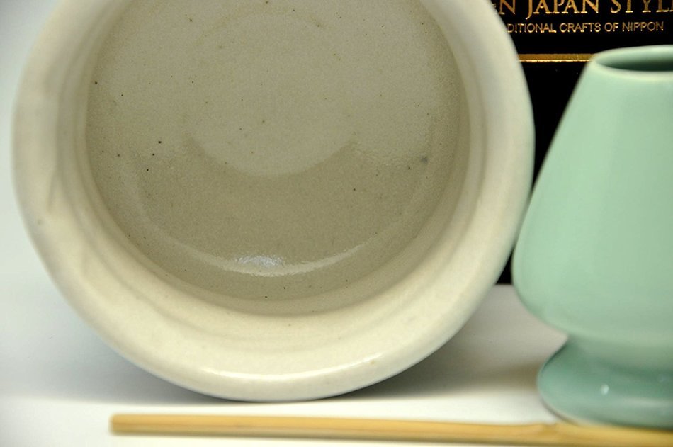 Japanese Mino Yaki ware Matcha Bowl And Tea Ceremony Set Green Tea 11 / 11 / 8.5cm (4.3 / 4.3 / 3.3inch)[7363] N4
