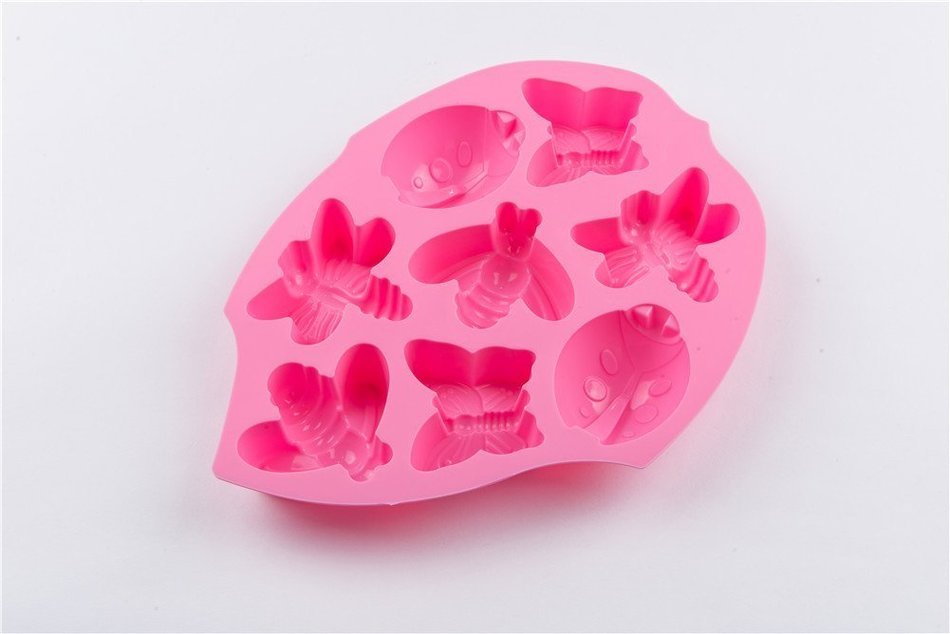 8 Cavity Insect Silicone Handmade DIY Cake Cookie Pudding Jello Chocolate Baking Mold Food Grade