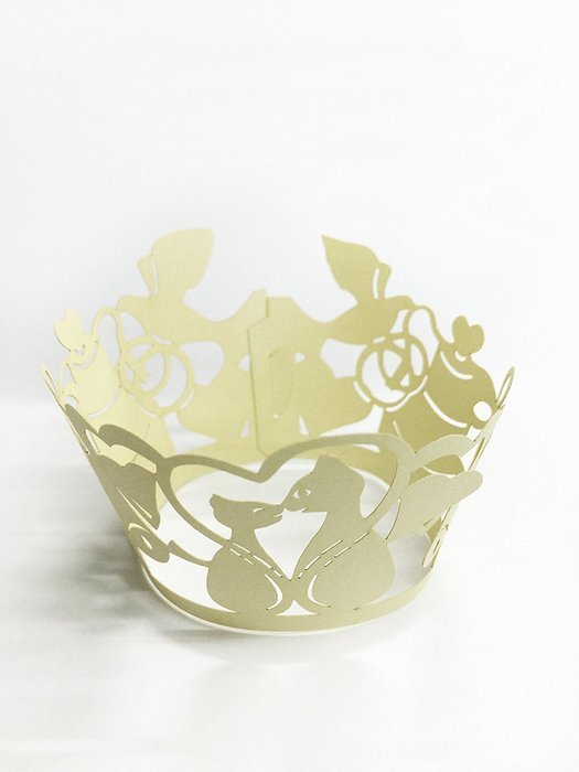 HUAL Cupcake Wrappers 50 Filigree Artistic Bake Cake Paper Cups Cat Lace Laser Cut Liner Baking Cup Muffin Case... N3