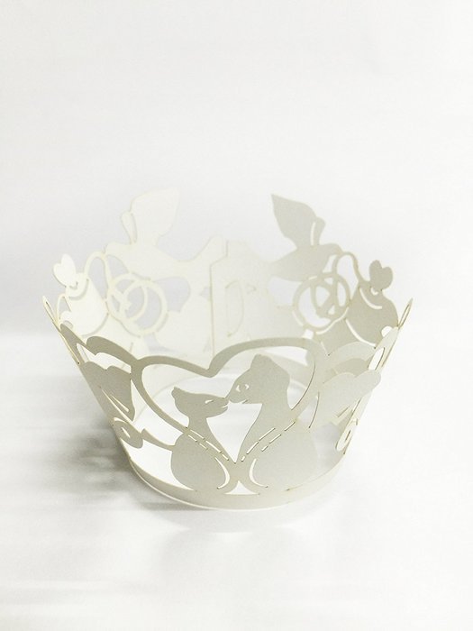 HUAL Cupcake Wrappers 50 Filigree Artistic Bake Cake Paper Cups Cat Lace Laser Cut Liner Baking Cup Muffin Case... N4