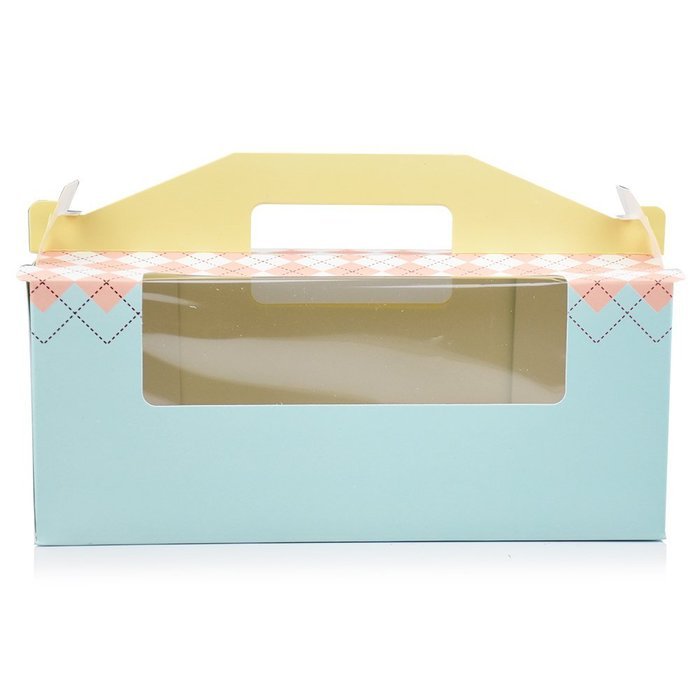 WYTD Portable Swiss Roll Cake Boxes Bakery Cake Gift Boxes With Window Pink (Pack of 4) N5